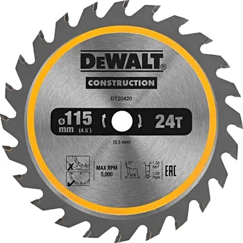 Pilový kotouč DeWALT DT20420-QZ 115 x 9,5 mm 24 zubů