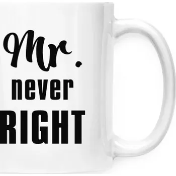 Hrnek malý bílý s potiskem Mr never right