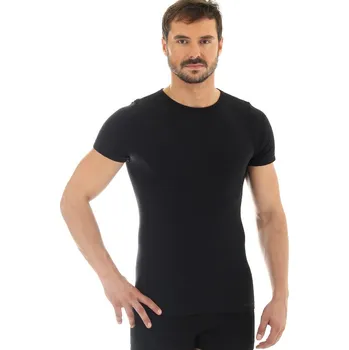 Pánské tričko Brubeck Pánské tričko Wool Comfort s krátkým rukávem černá - XXL