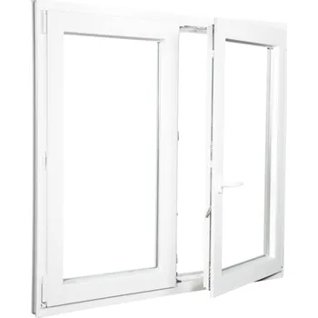 Okno ALUPLAST Plastové okno dvoukřídlé bílé 100x110 Otvírání: Pravé, Zasklení: Dvojsklo Ug= 1,1