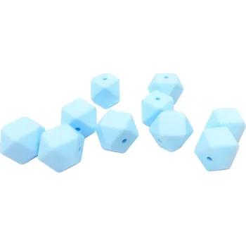 Příze Silikonový korálek hexagon 14mm Baby modrý (Silikonový korálek hexagon 14mm Baby modrý)