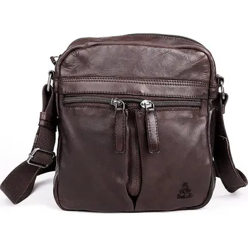 Kabelka Luxusní kožená hladká crossbody taška Dakar no. 1013 tmavěhnědá | KabelkyproVas.cz