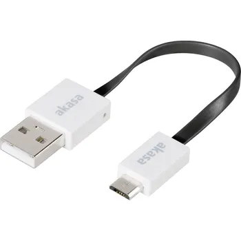 Mobilní telefon Akasa USB kabel USB 2.0 USB-A zástrčka, USB Micro-B zástrčka 0.15 m černá flexibilní provedení, pozlacené kontakty, UL c