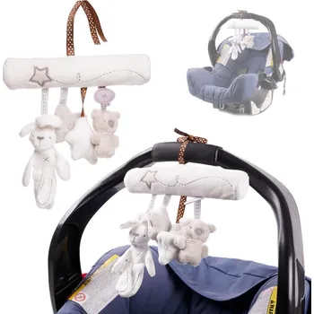 Hračka na kočárek Závěsná zvířátka na kočárek medvídek koala/králíček šedá/bílá