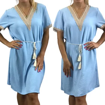 Dámské šaty Šaty s páskem Barva: Modrá