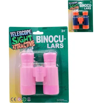 Dalekohled Dalekohled dětský holčičí triedr s kompasem 2 barvy plast na kartě