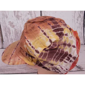 Čepice Čepice kšiltovka Sanubabu CAP404B v odstínech cihlové a žluté velikost čepic: 56-58cm (pro -náctileté a dospělé, RDX vel.7)