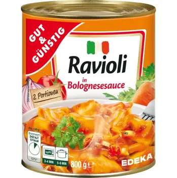 Konzervované maso G&G Ravioli v boloňské omáčce 800g - originál z Německa