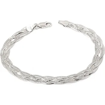 Náramek Dámský splétaný stříbrný náramek 19 cm STNA0614F