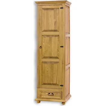 Komoda Masivní šatní skříň CORDOBA SZY02/A s tyčí Barevné provedení: Bezbarvý vosk K09