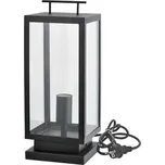 ACA Lighting černá stolní/stojací lampa CELIA 1XE27 IP44 s kabelem do zásuvky čiré sklo CELIA1FPLBK