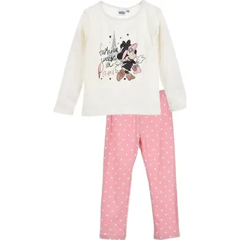 Dívčí pyžamo Krémovo-růžové dlouhé pyžamo Minnie Mouse Velikost: 116
