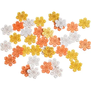 umělá květina Dřevěné květy - žlutá, bílá, oranžová Barva: žlutá