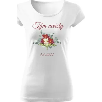 Dámské tričko Tričko s potiskem Tričko - Rozlučka se svobodou - Tým nevěsty - červená dámské