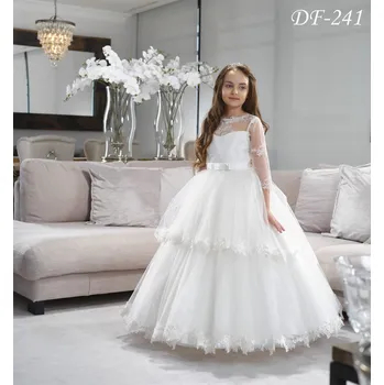 Dívčí šaty Princeznovské šaty pro malé družičky DF-241 Barva: ivory, Vybraná velikost: velikost 158