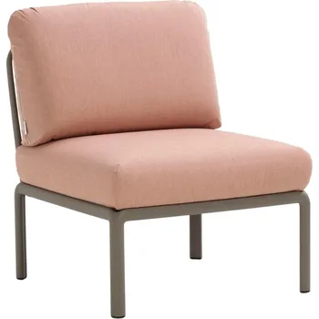 Zahradní pohovka Nardi Růžový látkový zahradní modul Komodo s hnědošedou podnoží