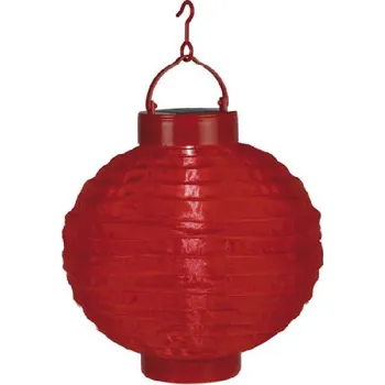 Červený venkovní solární LED lampion Star Trading, ø 30 cm ID_581544