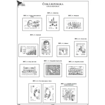 Sběratelství Albové listy A4 POMfila ČR - ročník 2021, zákl. verze - (11 listů), bez euroobalů, nezasklené, papír 160gr.