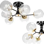 Toolight, stropní svítidlo 6xE27 APP1134-6C, černá-zlatá, OSW-40107