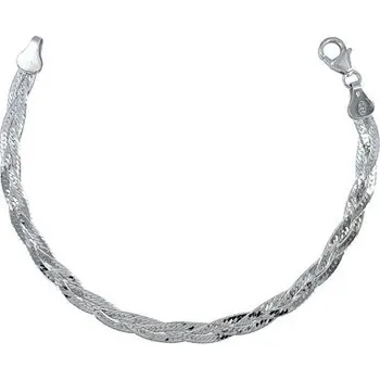 Náramek Stříbrný náramek splétaný třířadý délka náramku 20cm