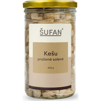 ŠUFAN s.r.o. Kešu pražené solené ve skle - 500 g