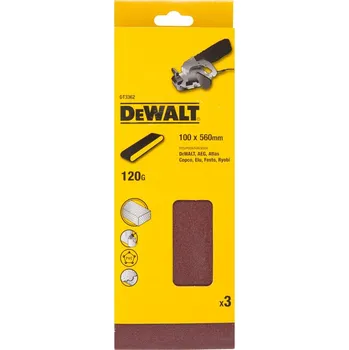 Brusný papír DT3362 DEWALT Brusné pásy, 100 × 560 mm, K120 - 3 ks