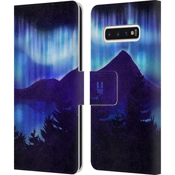 Pouzdro na mobilní telefon Pouzdro na mobil Samsung Galaxy S10 - HEAD CASE - Hory a lesy (Otevírací obal, kryt na mobil Samsung Galaxy S10 - noční hora a polární záře)