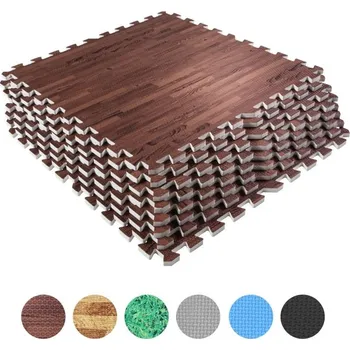 Gorilla Sports Sada ochranných podložek, tmavé dřevo, 8 ks