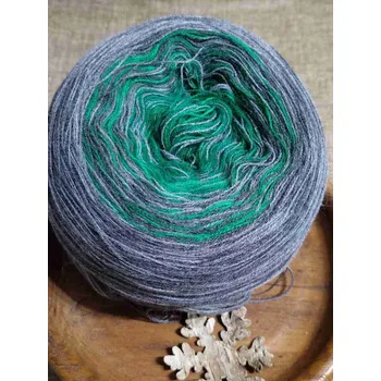 Příze Duhové klubíčko 3 nitka šedo zelená