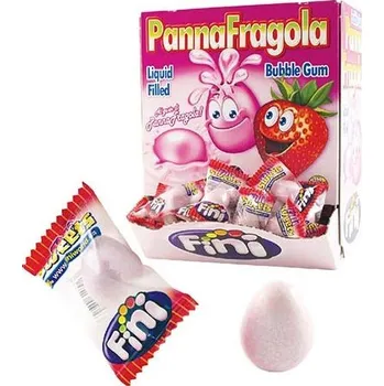 Bonbon Žvýkačky FINI 5 g PANNA FRAGOLA - sladké JAHŮDKY (200 ks) (žvýkačky s tekutou náplní, jednotlivě balené, balení box 200 ks)