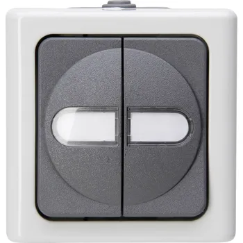 vypínač Kopp 560556003 1 ks spínací program kompletní sada dvojitý vypínač BlueElectric šedá 1 ks