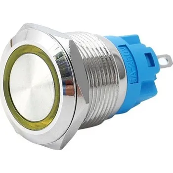 Tlačítko OFF-(ON) 19mm 250V/3A, žluté prosvětlení 12-24VDC