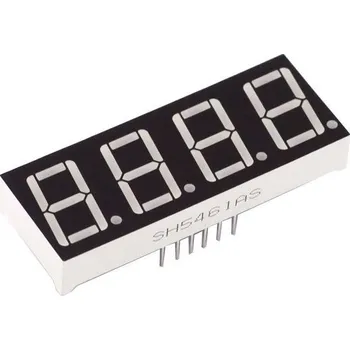 Síťový kabel Displej LED SH5461AS 8.8.8.8. červený, společné katody, (19x13mm)