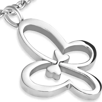 Přívěsek Ocelový přívěsek Motýlek a dvě srdíčka