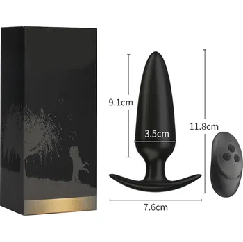 Vibrační anální kolík na dálkové ovládání, USB nabíjení – vel. S