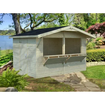 Prodejní regál Dřevěný prodejní stánek 16 mm Stella, 323x259 (Dřevěný panelový prodejní stánek 16 mm )