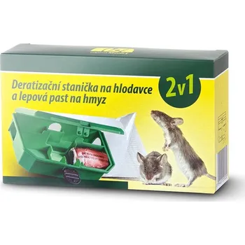 Hubení hlodavce Papírny Moudrý Deratizační stanička na hlodavce a lepová past na hmyz 2v1