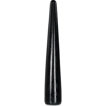 Dildo HardToys FBP15, černé vinylové dildo 35 x 2,2–5,8 cm