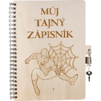 Dětské zboží Dřevěný blok A5 se zámkem - Můj tajný zápisník
