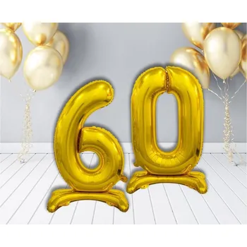 Balónek Stojací FB číslo 60 - zlaté, 74 cm