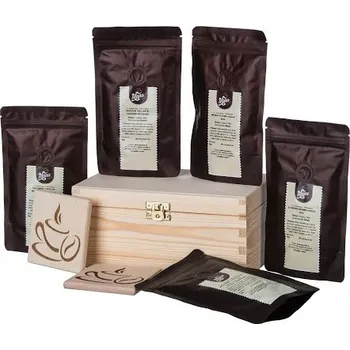 Dárková krabička Dárková dřevěná krabička - Kávy z různých koutů světa