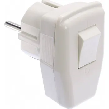 vypínač AS Schwabe 45035 úhlová zástrčka SchuKo plast s vypínačem 230 V bílá IP20