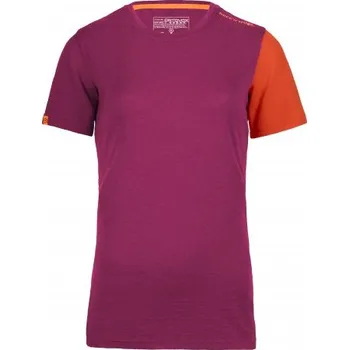 Ortovox dámské merino triko 185 Rock'N'Wool Short Sleeve W Barva: dark verry berry, Velikost: M