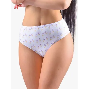 Kalhotky Gina Výhodné balení 5 kusů - Kalhotky klasické ve větších velikostech 11083P Barva/Velikost: bílá, tm. fialová / M/L