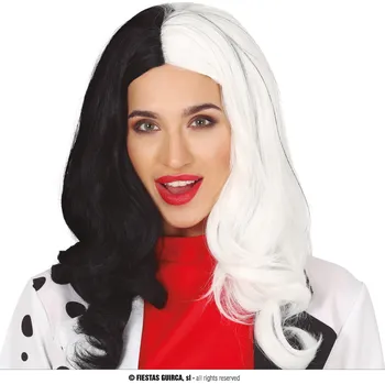 Karnevalová paruka Guirca Černobílá dlouhovlasá paruka