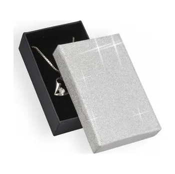 Dárková krabička Černá krabička se třpytivým stříbrným víčkem a černým vnitřkem