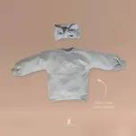 Mikina s výšivkou jména ŠEDÁ Velikost: 110 (4-5 let), Varianta: S mašličkou