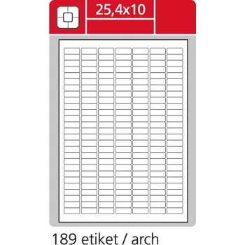 Samolepící etiketa Coveris - etikety A4 plus, 25,4 x 10 mm, 100 archů