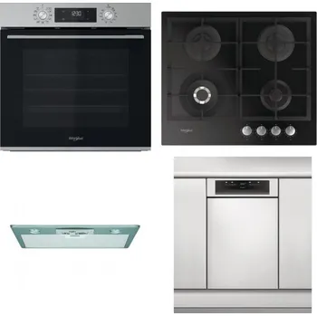 Set domácích spotřebičů WHIRLPOOL OMK58CU1SX + WHIRLPOOL GOFL 629/NB + WHIRLPOOL AKR 650/1 IX + WHIRLPOOL WSBO 3O34 PF X