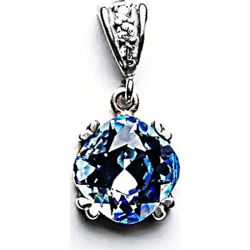 Přívěsek Stříbrný přívěsek Swarovski krystal akvamarin - P1225 (Stříbrný přívěsek Swarovski)